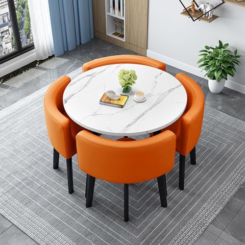 Modernes Esstisch Set aus Holz für 4 Personen mit stilvollen Stühlen ideal für Küche Wohnzimmer oder Esszimmer Eleganter Empfangstisch und Stuhl Kombination von Generisch