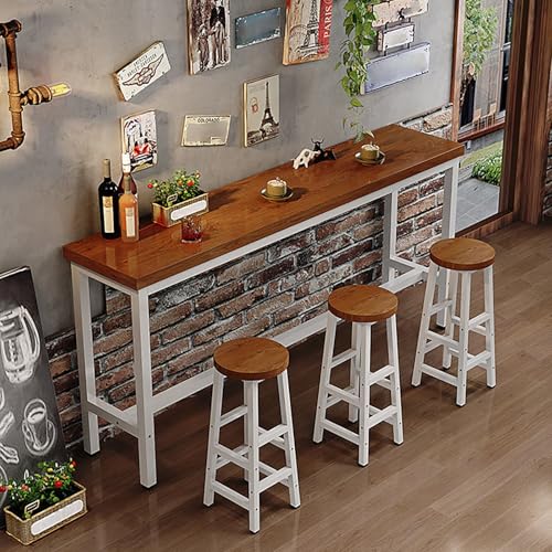 Modernes Esstisch-Set aus Holz mit Hocker, perfekt für Küche, Zimmer oder Café von Generisch