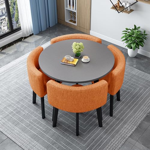 Modernes Esstisch Set mit 4 Stühlen Holz Küchenmöbel für Wohnzimmer Esszimmer Empfang Tisch und Stuhl Set von Generisch