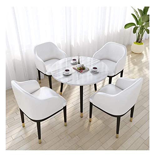 Modernes Esstisch- und Stuhl-Set, kreative Heimdekoration für Wohnzimmer und Wohnung, stilvolles blau-weißes Design, perfekt für Küche und Esszimmer von Generisch