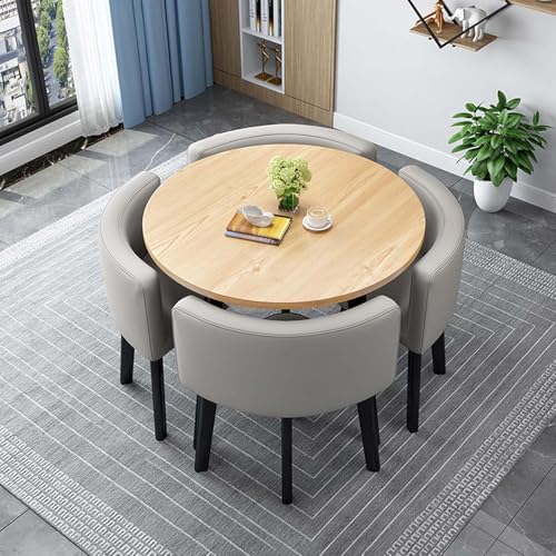 Modernes Esszimmer-Set mit 4 Stühlen – Stilvoller Konferenztisch und Stuhl aus Holz für Wohnzimmer oder Küche, modernes Design und langlebige Konstruktion. Modernes Esszimmer-Set mit 4 Stühlen – Stilvoller Konferenztisch und Stuhl aus Holz für Wohnzimmer oder Küche, modernes Design und langlebige Konstruktion. von Generisch