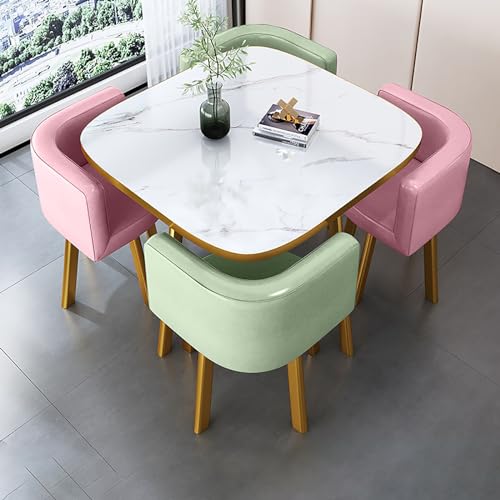 Modernes Frühstücksbar Esstisch und Stühle Set - Runder Küchentisch für Haus, Garten oder Restaurant - Perfekt für Essen und Konferenzen von Generisch