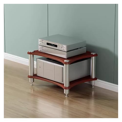 Modernes HiFi-Audio-Rack-Turm – robuster 2-stöckiger Stereo-Ständer für kleine Wohnräume – kompaktes Mediengerät-Regalsystem – ideal für Heim-Audio-Lösungen von Generisch