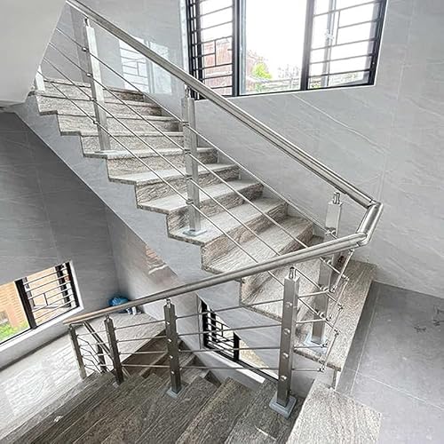 Modernes Kabelgeländersystem mit Metall-Handläufen für Decks, Treppen, Balkon, Terrasse, Garten, Pool – langlebige und stilvolle Lösung von Generisch
