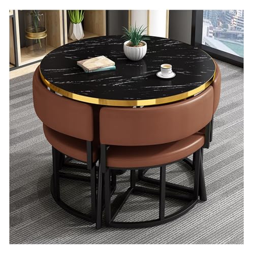 Modernes Konferenz-Esstisch-Set mit 4 Stühlen – perfekt für kleine Bürobesprechungen, Geschäftsverhandlungen, Esszimmer, Lounge & Wohnzimmerdekoration von Generisch