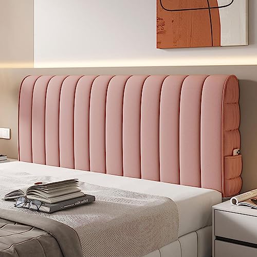 Modernes Kopfteil aus Leder/Holz mit staubabweisender, weicher Stofftechnologie, stilvolles rosa 210 cm Bettkopfteil für moderne Schlafzimmer von Generisch