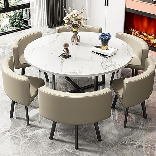 Modernes Küchen-Frühstückstisch und Stuhl-Set, 5-teilig, Metall-Esstisch-Set mit 4 Stühlen, perfekt für Zuhause, Büro oder Café, hellgraue Farbpalette Modernes Küchen-Frühstückstisch und Stuhl-Set, 5-teilig, Metall-Esstisch-Set mit 4 Stühlen, perfekt für Zuhause, Büro oder Café, hellgraue Farbpalette von Generisch