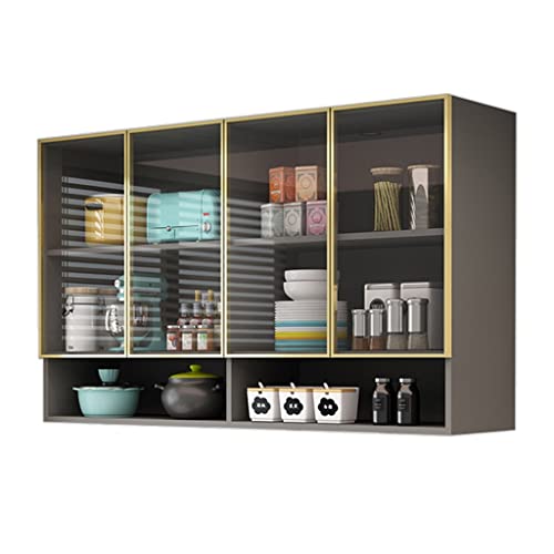 Modernes Küchenregal zur Wandmontage, mit gehärtetem Glas, handgefertigter Aufbewahrungsschrank für Garage oder Waschküche (120 x 30 x 80 cm) von Generisch