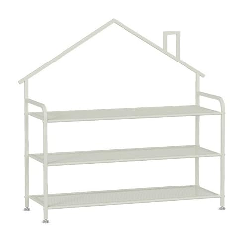 Modernes Metall-Schuhregal, vertikaler Nizer für Eingangsbereich, Schlafzimmer und Schrank, 3/4/5/7-stöckige Schuhregale – Weiß, 75 x 27 x 90 cm (3 Ebenen) von Generisch