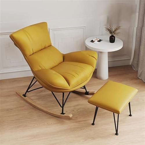 Modernes Schaukelstuhl- und Ottoman-Set, bequeme gepolsterte Wippe für Wohnzimmer, kompaktes Liegesofa für kleine Räume von Generisch
