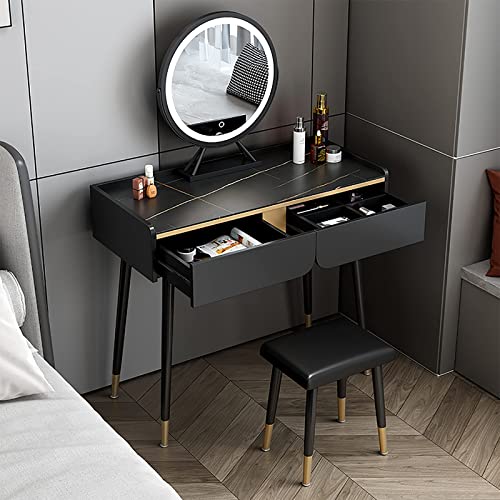 Modernes Schminktisch-Set mit verstellbarem beleuchtetem Spiegel und gepolstertem Hocker für Damenschlafzimmer in 3 Farben Modernes Schminktisch-Set mit verstellbarem beleuchtetem Spiegel und gepolstertem Hocker für Damenschlafzimmer in 3 Farben von Generisch