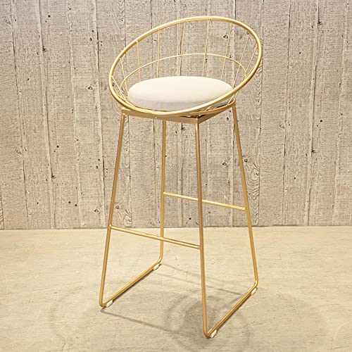 Modernes Set mit 2 goldfarbenen Metallrahmen Frühstücksesseln mit Fußstütze, gepolstert mit PU-Leder, stilvolle Barhocker für Bartheke oder Küche von Generisch