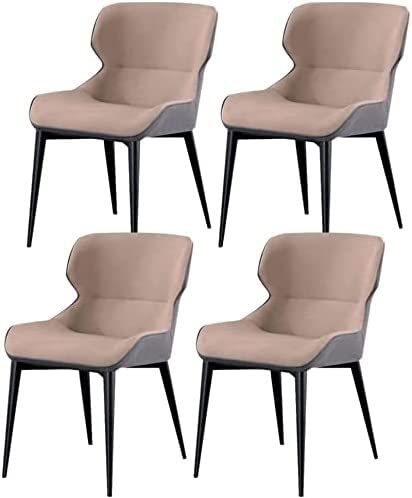 Modernes Set mit 4 wasserdichten Leder-Seitenstühlen mit Rahmen aus Karbonstahl für Küchen- und Esszimmermöbel, stilvolles und langlebiges Design Modernes Set mit 4 wasserdichten Leder-Seitenstühlen mit Rahmen aus Karbonstahl für Küchen- und Esszimmermöbel, stilvolles und langlebiges Design von Generisch