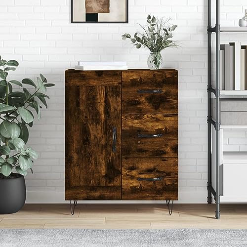 Modernes Sideboard mit Tür, 3 Schubladen und Metallbeinen, Aufbewahrung, Buffeteinheit für Wohnzimmer oder Flur, klassischer weißer Hochglanzschrank von Generisch