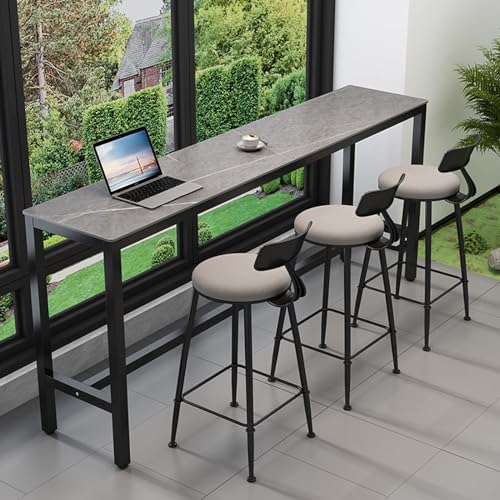 Modernes Stehtisch-Set mit Stühlen, stilvolle rechteckige schmale Konsole für Wohnzimmer, Esszimmer, Café von Generisch