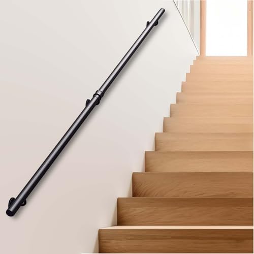 Modernes Treppengeländer aus Schmiedeeisen, 210 cm, für Innen- und Außenbereich, mit Wandhalterungen Modernes Treppengeländer aus Schmiedeeisen, 210 cm, für Innen- und Außenbereich, mit Wandhalterungen von Generisch