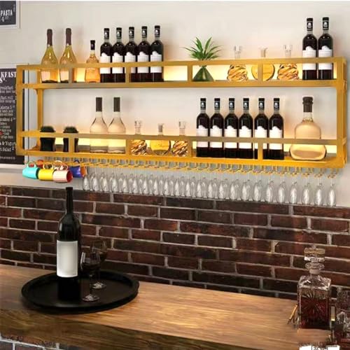 Modernes Wand-Weinregal mit LED-Licht, schwebende Bar-Einheitenregale und Weinglashalter für Küche und Esszimmer, Aufbewahrung und Dekoration – Stilvoller Weinnizer Modernes Wand-Weinregal mit LED-Licht, schwebende Bar-Einheitenregale und Weinglashalter für Küche und Esszimmer, Aufbewahrung und Dekoration – Stilvoller Weinnizer von Generisch