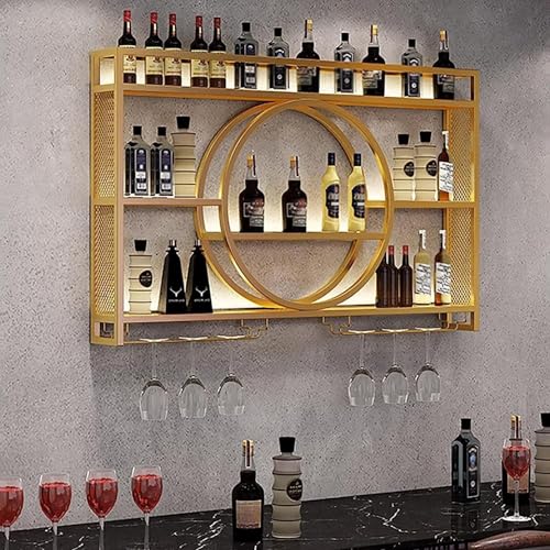 Modernes Weinregal aus Metall mit Glashalter, stilvolle schwebende Regale für Bar, Esszimmer, Küche, Weinflaschen und Glasdisplay Modernes Weinregal aus Metall mit Glashalter, stilvolle schwebende Regale für Bar, Esszimmer, Küche, Weinflaschen und Glasdisplay von Generisch