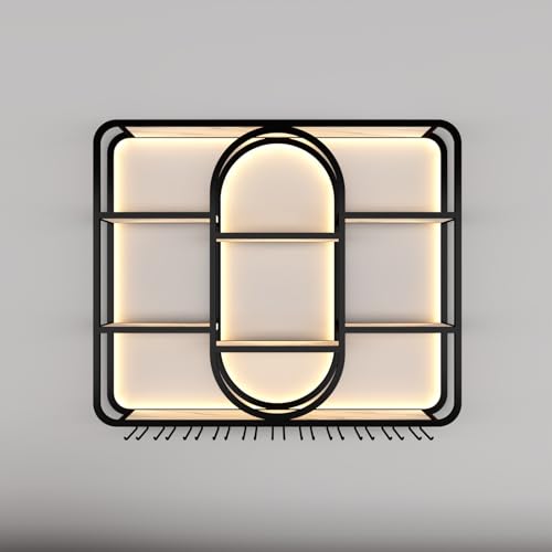 Modernes Weinregal aus Metall mit LED-Licht, stilvolle Barregale mit Glashalter, Heimbar-Dekoration, Likör-Aufbewahrungslösung, schwarz, 100 x 20 x 100 cm Modernes Weinregal aus Metall mit LED-Licht, stilvolle Barregale mit Glashalter, Heimbar-Dekoration, Likör-Aufbewahrungslösung, schwarz, 100 x 20 x 100 cm von Generisch