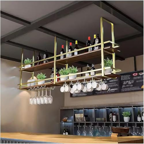 Modernes Weinregal aus Metall mit schwebenden Regalen, platzsparende Bar-Einheit für Zuhause, Restaurant und Bars von Generisch