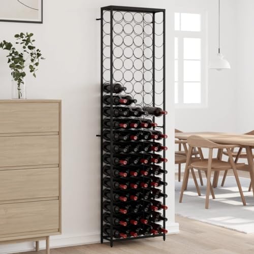 Modernes Weinregal für 95 Flaschen, schwarzes Schmiedeeisen-Bodendisplay, klassisches und elegantes Design, 54 x 18 x 200 cm, ideale Weinaufbewahrungslösung für Zuhause oder Restaurant Modernes Weinregal für 95 Flaschen, schwarzes Schmiedeeisen-Bodendisplay, klassisches und elegantes Design, 54 x 18 x 200 cm, ideale Weinaufbewahrungslösung für Zuhause oder Restaurant von Generisch
