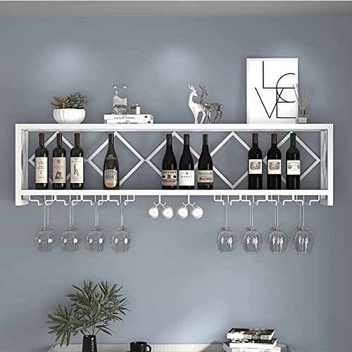 Modernes Weinregal zur Wandmontage, mit Glashalter, schwebende Regale, hängende Eisen-Spirituosenregal, Ausstellungsregale für Wand, Aufbewahrungsregale, Wandregal, Barschrank, ideale Dekoration für Modernes Weinregal zur Wandmontage, mit Glashalter, schwebende Regale, hängende Eisen-Spirituosenregal, Ausstellungsregale für Wand, Aufbewahrungsregale, Wandregal, Barschrank, ideale Dekoration für von Generisch