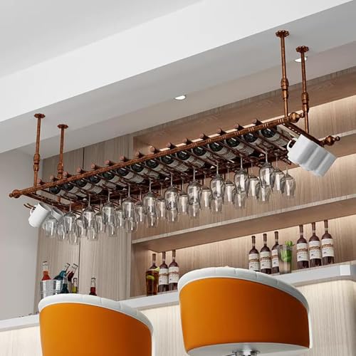 Modernes Weinregal zur Wandmontage, stilvoller Flaschenhalter aus Metall für Zuhause, Bar und Café, schwimmendes Weinregal zum Präsentieren von Weinflaschen und Gläsern von Generisch