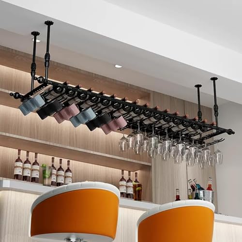 Modernes Weinregal zur Wandmontage, stilvolles Metall-Hängeregal für Hausbar & Café, schwimmender Weinflaschen- und Glashalter, platzsparende Weinaufbewahrungslösung von Generisch