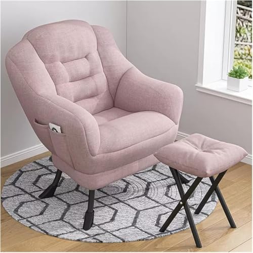 Modernes Wohnzimmer-Sessel-Set mit gepolstertem Fußhocker – Stilvoller Baumwollstoff Loungesessel & klappbarer Ottomane – Metallrahmen Akzentstuhl für Schlafzimmer & Wohnzimmer Modernes Wohnzimmer-Sessel-Set mit gepolstertem Fußhocker – Stilvoller Baumwollstoff Loungesessel & klappbarer Ottomane – Metallrahmen Akzentstuhl für Schlafzimmer & Wohnzimmer von Generisch