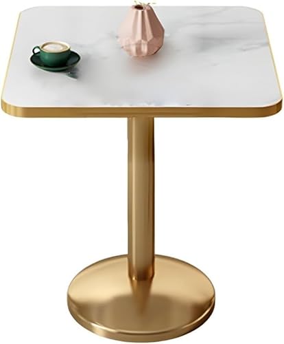 Modernes quadratisches Esstisch-Set mit gepolsterten Stühlen, eleganter Metallfuß für stilvolle Wohn- und Essräume von Generisch