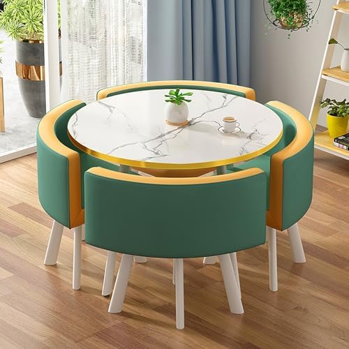 Modernes rundes Esstisch-Set für 4 Personen mit Stühlen, ideal für Küche und Empfangsraum, schlichtes Design von Generisch