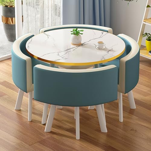 Modernes rundes Esstisch-Set für 4 Personen mit Stühlen, ideal für Küche und Empfangsraum, schlichtes Design von Generisch