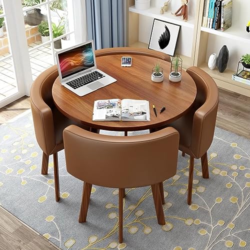 Modernes rundes Esstisch-Set mit 4 Stühlen, stilvolle Küchen- und Wohnzimmermöbel, 80 cm, Freizeittisch für Esszimmer, perfekt für Familienfeiern und Unterhaltung Modernes rundes Esstisch-Set mit 4 Stühlen, stilvolle Küchen- und Wohnzimmermöbel, 80 cm, Freizeittisch für Esszimmer, perfekt für Familienfeiern und Unterhaltung von Generisch