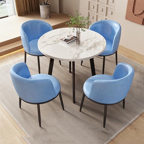 Modernes rundes Esstisch-Set mit 4 Stühlen – stilvolle Küche Frühstücksbar Möbel Couchtisch & Stuhl Combo für Haus & Wohnung – Platzsparendes Design von Generisch