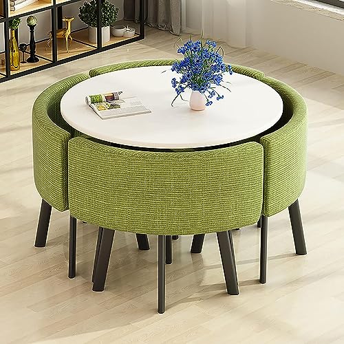 Modernes rundes Esstisch-Set mit Stühlen, platzsparende Möbel für Esszimmer, Wohnzimmer, Empfang, Konferenz, 71,1 cm Durchmesser Tisch für kleine Räume Modernes rundes Esstisch-Set mit Stühlen, platzsparende Möbel für Esszimmer, Wohnzimmer, Empfang, Konferenz, 71,1 cm Durchmesser Tisch für kleine Räume von Generisch