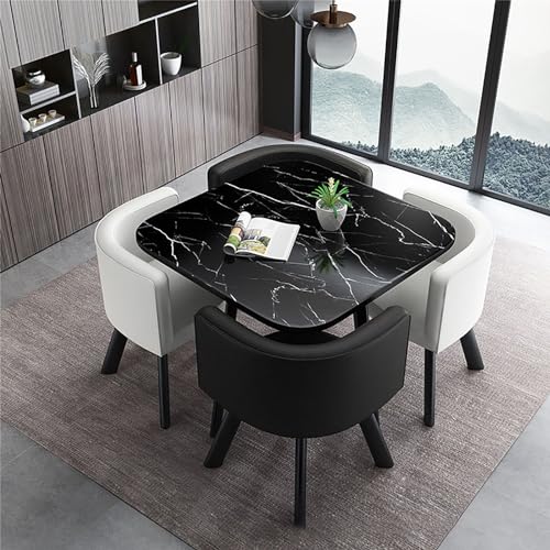 Modernes rundes Küchen-Esstisch-Set für Frühstück und Abendessen, 80 x 75 cm, Bartisch mit Stühlen für Haus, Garten und Restaurant, stilvolle Konferenz- und Esszimmermöbel Modernes rundes Küchen-Esstisch-Set für Frühstück und Abendessen, 80 x 75 cm, Bartisch mit Stühlen für Haus, Garten und Restaurant, stilvolle Konferenz- und Esszimmermöbel von Generisch