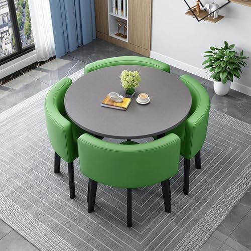 Modernes rundes quadratisches Esstisch-Set mit 4 Stühlen, stilvolle Konferenz- und Esszimmermöbel, 80 cm, perfekt für Zuhause und Büro Modernes rundes quadratisches Esstisch-Set mit 4 Stühlen, stilvolle Konferenz- und Esszimmermöbel, 80 cm, perfekt für Zuhause und Büro von Generisch