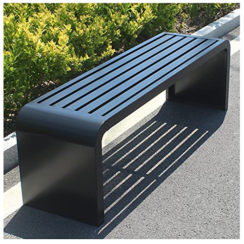 Modernes schwarzes Metall – armlose Outdoor-Möbel für Rasen, Hof und Veranda – erhältlich in 100/120/150/180 cm Größen – stilvolle Park-Sitzgelegenheit, 150 x 40 x 45 cm von Generisch