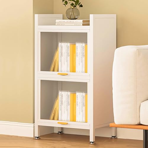 Modernes transparentes Tür-Bücherregal, freistehender Aufbewahrungsschrank für Schlafzimmer, Wohnzimmer, Büro, Arbeitszimmer – stilvolle und funktionale Möbel für jeden Raum von Generisch