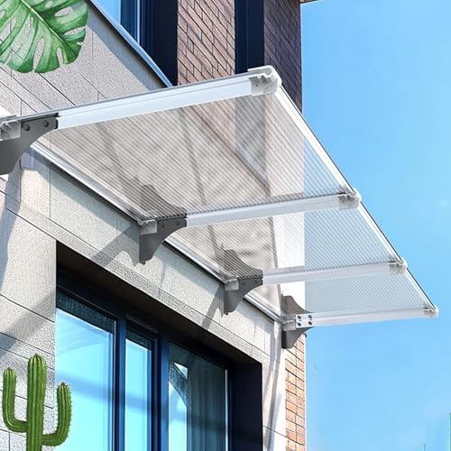 Modernes transparentes Türvordach - Stylischer UV-Schutz Markise für Haustür Regen- & Schneeschild in 50/65/80/90/120/150 cm Breite (65x110cm / 26x43) von Generisch