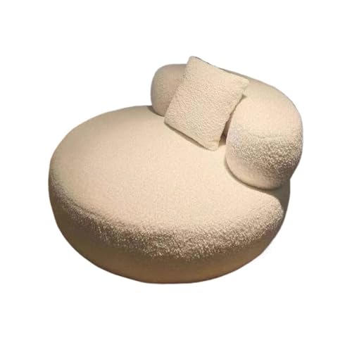 Modisches Lammfell-Sofa – einfache runde Einzelcouch für Wohnzimmer, Balkon & Schlafzimmer – gemütliche Freizeit-Sitzlösung von Generisch