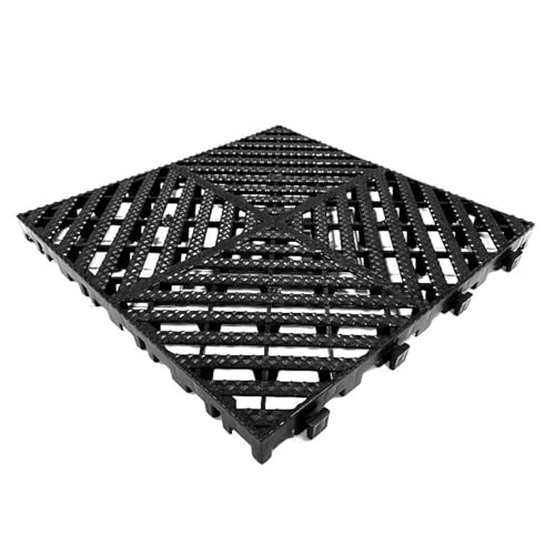 Modulare Ineinandergreifende Kissen, 40 X 40 cm, 2 Stück, Gummi-Bodenfliesen, 4 cm Dick, Für Terrasse, Pool, Außendusche, Innenhof, Balkon(Black,15pcs) von Generisch