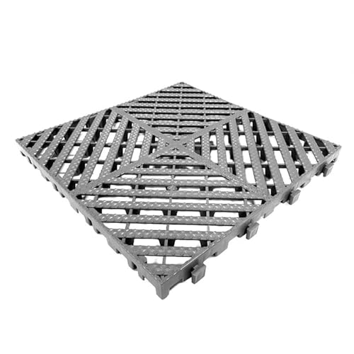 Modulare Ineinandergreifende Kissen, 40 X 40 cm, 2 Stück, Gummi-Bodenfliesen, 4 cm Dick, Für Terrasse, Pool, Außendusche, Innenhof, Balkon(Gray,8pcs) von Generisch