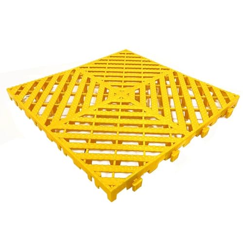 Modulare Ineinandergreifende Kissen, 40 X 40 cm, 2 Stück, Gummi-Bodenfliesen, 4 cm Dick, Für Terrasse, Pool, Außendusche, Innenhof, Balkon(Yellow,6pcs) von Generisch