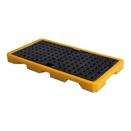 Modulare Spill Containment Palette, stapelbar, 1/2 Trommelwanne mit Ablauf und abnehmbarem Gitter, industrielle Sicherheitsplattform, Gelb, 130 x 68 x 10 cm, 2 Stück Modulare Spill Containment Palette, stapelbar, 1/2 Trommelwanne mit Ablauf und abnehmbarem Gitter, industrielle Sicherheitsplattform, Gelb, 130 x 68 x 10 cm, 2 Stück von Generisch