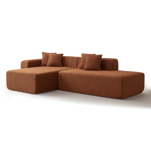 Modulares Modulsofa, Modernes L-förmiges Modulsofa mit Liegesessel in Lammfellstoff, 5-Sitzer Ecksofa fürs Wohnzimmer, Geeignet für Schlafzimmer, Wohnung, Büro von Generisch