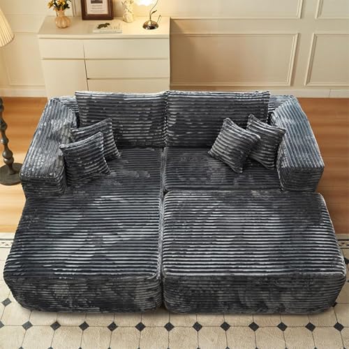 Modulares Sektional-Schlafsofa – umwandelbarer Schlafplatz mit Plüschkomfort für moderne Wohnräume von Generisch