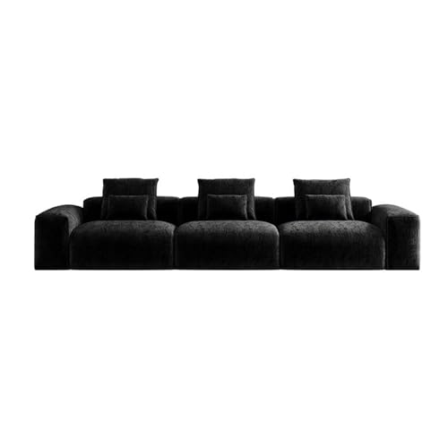 Modulares Sektionalsofa mit bequemer Wolkencouch und minimalistischem Chenille-Design, tiefer Sitz, Kompressionssofa für Wohnzimmer, Büro oder Wohnung, Schwarz, 3 m Modulares Sektionalsofa mit bequemer Wolkencouch und minimalistischem Chenille-Design, tiefer Sitz, Kompressionssofa für Wohnzimmer, Büro oder Wohnung, Schwarz, 3 m von Generisch