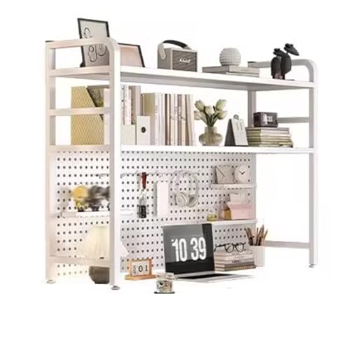 Modulares Stecktafel-Regalsystem, 2-stöckiger Schreibtisch-Organizer im Industriestil mit 20 Haken, platzsparende Lösung für die Organisation zu Hause oder im Büro von Generisch