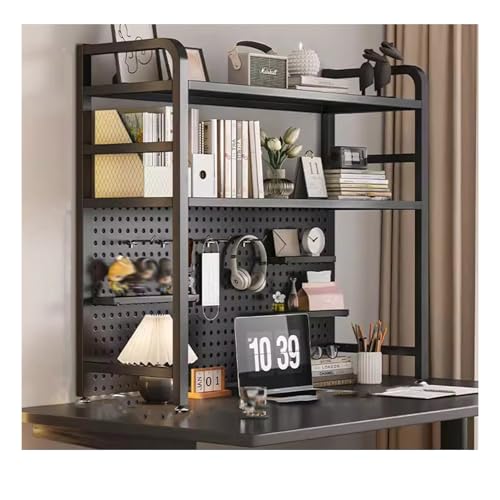 Modulares Stecktafel-Regalsystem, 2-stöckiger Schreibtisch-Organizer im Industriestil mit 20 Haken, platzsparende Lösung für die Organisation zu Hause oder im Büro von Generisch